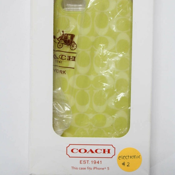 Coach Monogram Print Cell Phone Case Chartreuse 5 - Picture 5 of 5